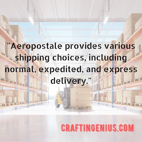 Aeropostale provides various shipping choices, including normal, expedited, and express delivery.